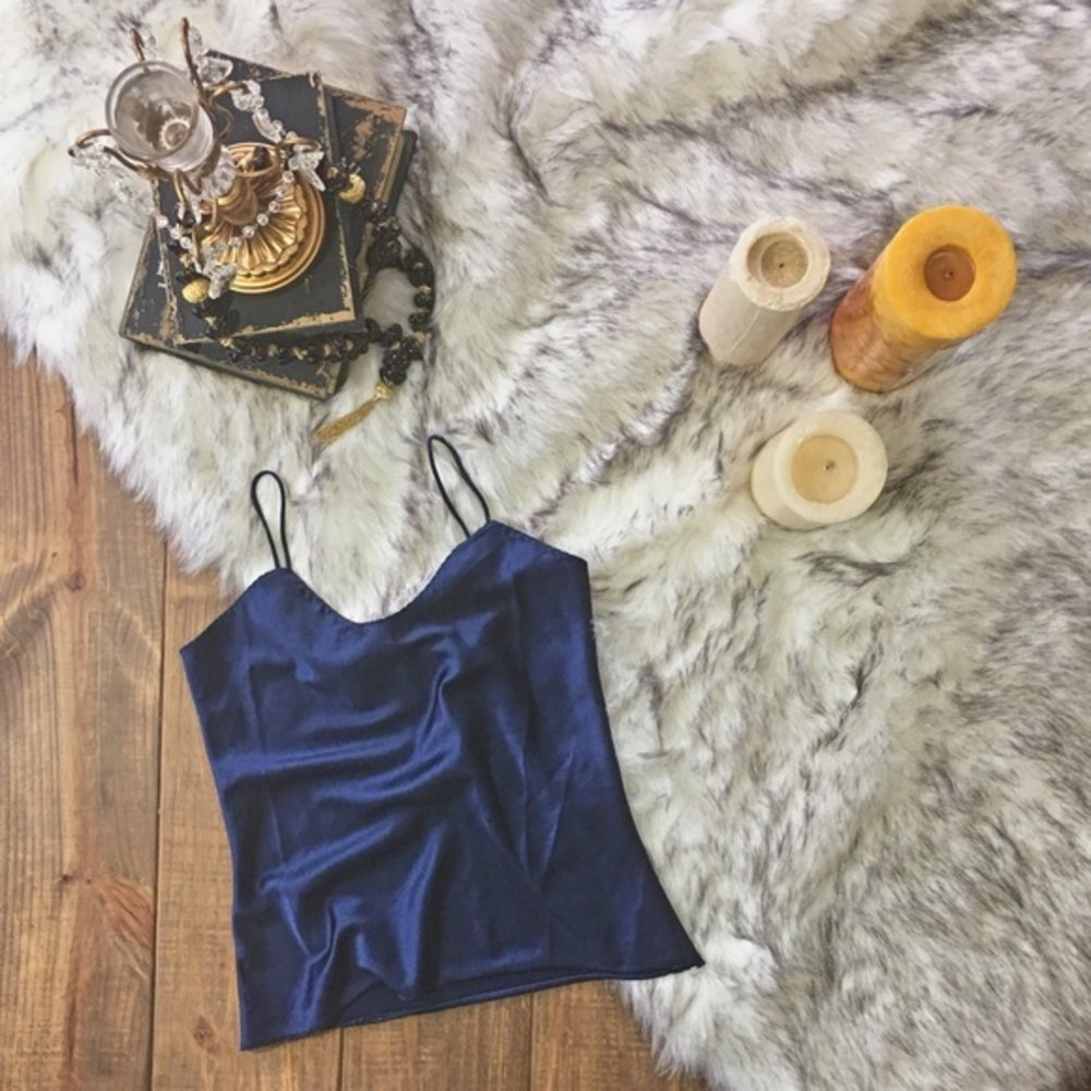 Navy Blue‎ Neiman Marcus Silky Camisole